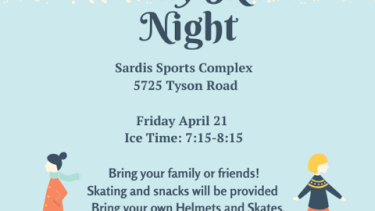 poster with family night skating information