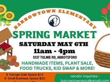 Poster with spring market details in writing