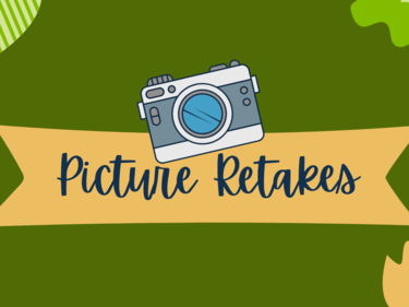 cartoon picture of a camera with a green background