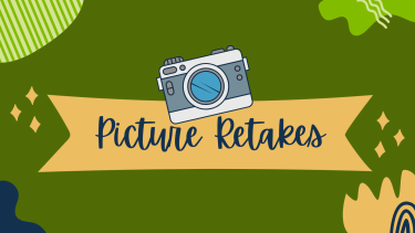 cartoon picture of a camera with a green background