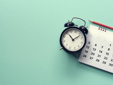 Picture of a clock and calendar