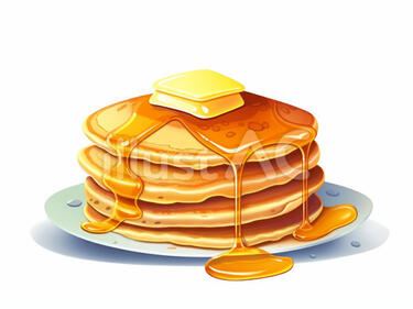 clipart pancake with butter melted on top