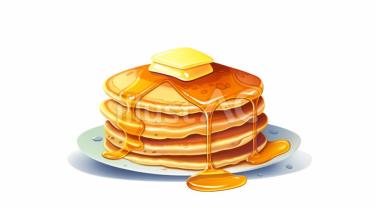 clipart pancake with butter melted on top
