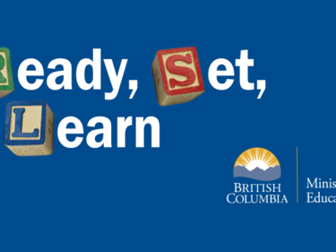 Ready Set Learn words on blue backdrop