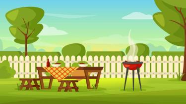 bbq and picnic table