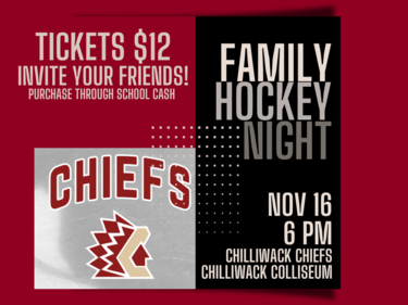 Family Hockey night Nov 16th
