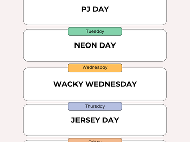 spirit week list