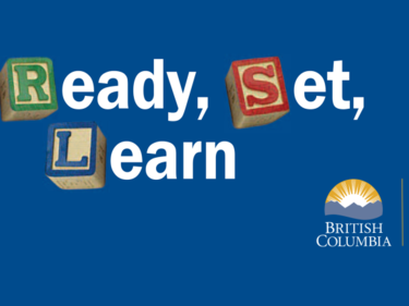Ready Set Learn words on blue backdrop