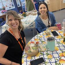 Support staff sitting at an appreciation luncheon.